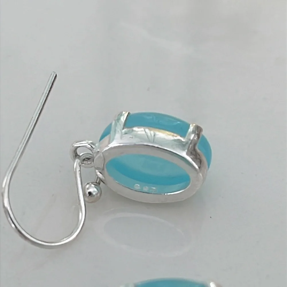 Chalcedony 14KWG Plated Earrings